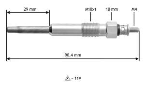 Gloeibougie VALEO, Spanning (Volt)11V, u.a. für Peugeot, Citroën, Fiat