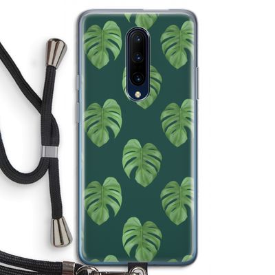 Monstera leaves: OnePlus 7 Pro Transparant Hoesje met koord