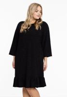 Yoek Jurk met ruches | Zwart | Maat 38/40