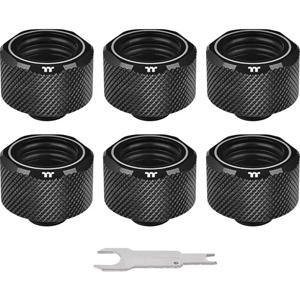 Thermaltake Pacific C-PRO G1/4 PETG Tube 16mm OD Compression - Black (6-Pack Fittings) Waterkoelingfitting
