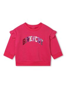 Givenchy Kids sweat molletonné à logo brodé de sequins - Rose