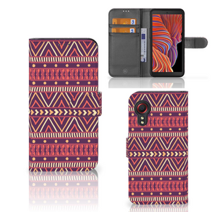 Samsung Galaxy Xcover 5 Telefoon Hoesje Aztec Paars