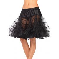 Lange zwarte petticoat voor dames - thumbnail