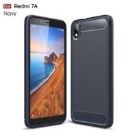 Geborsteld textuur koolstofvezel TPU Case voor Xiamo Redmi 7A (marineblauw)