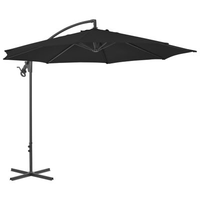 vidaXL Zweefparasol met stalen paal 300 cm zwart vidaXL Zweefparasol met stalen paal 300 cm zwart