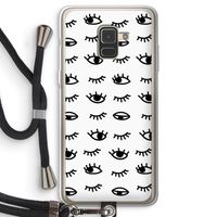 Eye pattern #2: Samsung Galaxy A8 (2018) Transparant Hoesje met koord