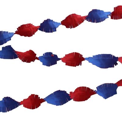 Feest slinger Holland thema - rood / wit / blauw - crepe papier - 24M - draaislinger