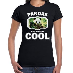 Dieren panda t-shirt zwart dames - pandas are cool shirt 2XL  -