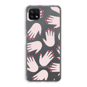 Hands pink: Samsung Galaxy A22 5G Transparant Hoesje