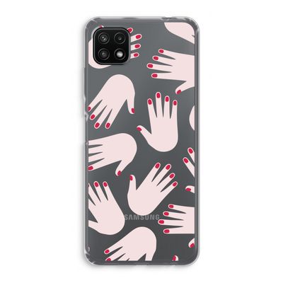 Hands pink: Samsung Galaxy A22 5G Transparant Hoesje