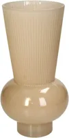 Kersten vaas glas rond 14x25.5cm beige