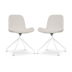 Nolon Nola-Fé Draaibare Eetkamerstoelen Set van 2 Rib Crème - Wit