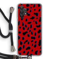 Red Leopard: Samsung Galaxy A32 5G Transparant Hoesje met koord