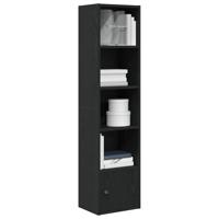 Boekenkast 31x24x127 cm bewerkt hout zwart eikenkleurig