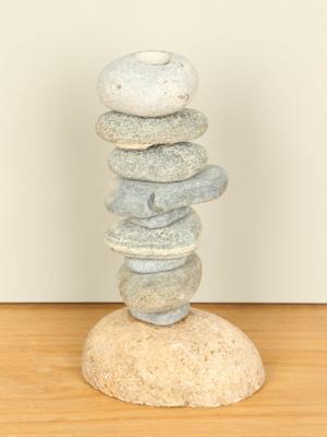 Stenen kaarsenstandaard, 21 cm