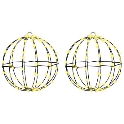 Bal met 192 LED 2 pcs Warmwit 30 cm Metaal
