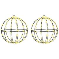 Bal met 192 LED 2 pcs Warmwit 30 cm Metaal
