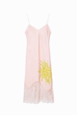 Satijnen jurk schouderbandjes tribal dessin Collina Strada - RED - L
