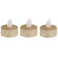 12x stuks Led theelichtjes/waxinelichtjes goud glitter