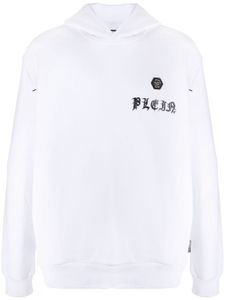 Philipp Plein hoodie en coton à logo imprimé - Blanc