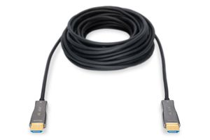 Digitus AK-330125-200-S HDMI-kabel HDMI / Glasvezel Aansluitkabel HDMI-A-stekker, HDMI-A-stekker 20.00 m Zwart Ultra HD-HDMI, High Speed HDMI met ethernet