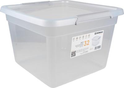 DONAU Home opbergdoos, 32 liter, transparant DONAU Home opbergdoos, 32 liter, transparant