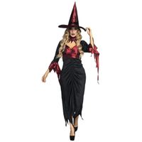 Boland Witch kostuum dames zwart/rood maat 40/42 (M)