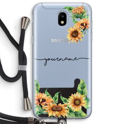 Zonnebloemen: Samsung Galaxy J5 (2017) Transparant Hoesje met koord