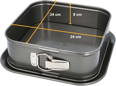Vierkante bakvorm met uitneembare bodem - BIRKMANN - EASY BAKING - Koolstofstaal - Antiaanbaklaag - 24 x 24 x 8 cm Vierkante bakvorm met uitneembare bodem - BIRKMANN - EASY BAKING - Koolstofstaal - Antiaanbaklaag - 24 x 24 x 8 cm