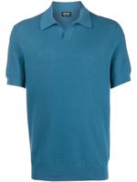 Zegna polo à motif en jacquard - Bleu