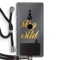 Stay wild: Sony Xperia XZ2 Transparant Hoesje met koord