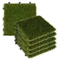 Iber garden Vlondertegel kunstgras - 8x - groen - kunststof - 30 x 30 cm - tuintegel