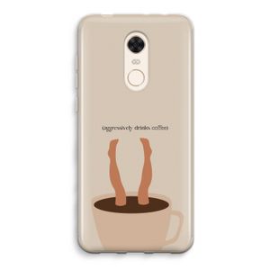 Aggressively drinks coffee: Xiaomi Redmi 5 Transparant Hoesje