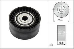 Geleide rol/omdraairol, Poly V-riem INA, Diameter (mm)60mm, u.a. für Renault, Nissan, Opel, Vauxhall, Dacia, Mercedes-Benz, Smart, Fiat