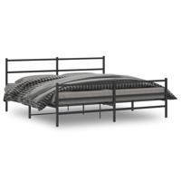 Bedframe met hoofd- en voeteneindemetaal zwart 193x203 cm