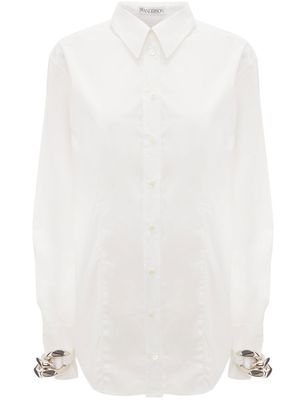JW Anderson chemise en popeline à détails de chaînes - Blanc