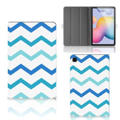 Samsung Galaxy Tab S6 Lite | S6 Lite (2022) Tablet Hoes Zigzag Blauw Samsung Galaxy Tab S6 Lite | S6 Lite (2022) Tablet Hoes Zigzag Blauw