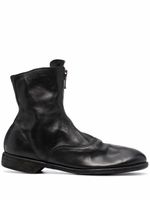 Guidi bottines en cuir à fermeture zippée - Noir