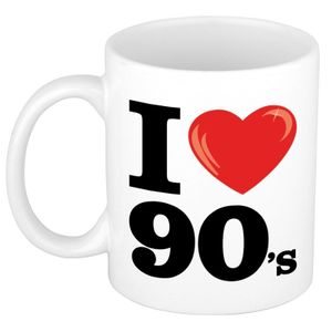 Cadeau I Love nineties koffiemok / beker 300 ml voor jaren 90 liefhebber   -