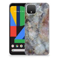 Google Pixel 4 TPU Siliconen Hoesje Marmer Grijs