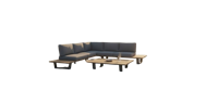 Lota lounge corner set dark anthracite alu/acacia teak look Eurofar - Eurofar