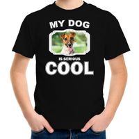 Honden liefhebber shirt Jack russel my dog is serious cool zwart voor kinderen