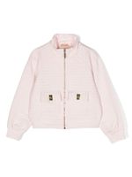 Elisabetta Franchi La Mia Bambina veste zippée à logo embossé - Rose