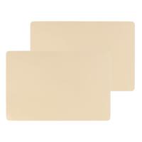 Secret de Gourmet tafel placemat PU-leer/leer look - beige - 45 x 30 cm - Tafel onderleggers