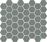 Tegelsample: The Mosaic Factory Valencia hexagon glasmozaïek tegels 28x33 mat khaki