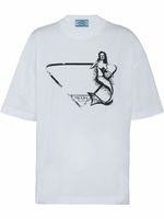 Prada t-shirt en jersey à imprimé graphique - Blanc