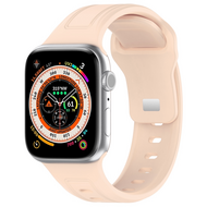 Square siliconen band - Zandroze - Geschikt voor Apple Watch 44mm / 45mm / 46mm / 49mm