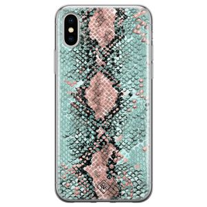 iPhone X/XS siliconen hoesje - Snake pastel