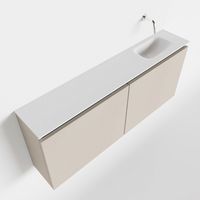 Toiletmeubel Mondiaz Ture | 120 cm | Meubelkleur Linen | Eden wastafel Talc Rechts | Zonder kraangat
