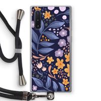 Flowers with blue leaves: Samsung Galaxy Note 10 Transparant Hoesje met koord